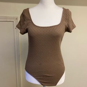 Brown textured bodysuit